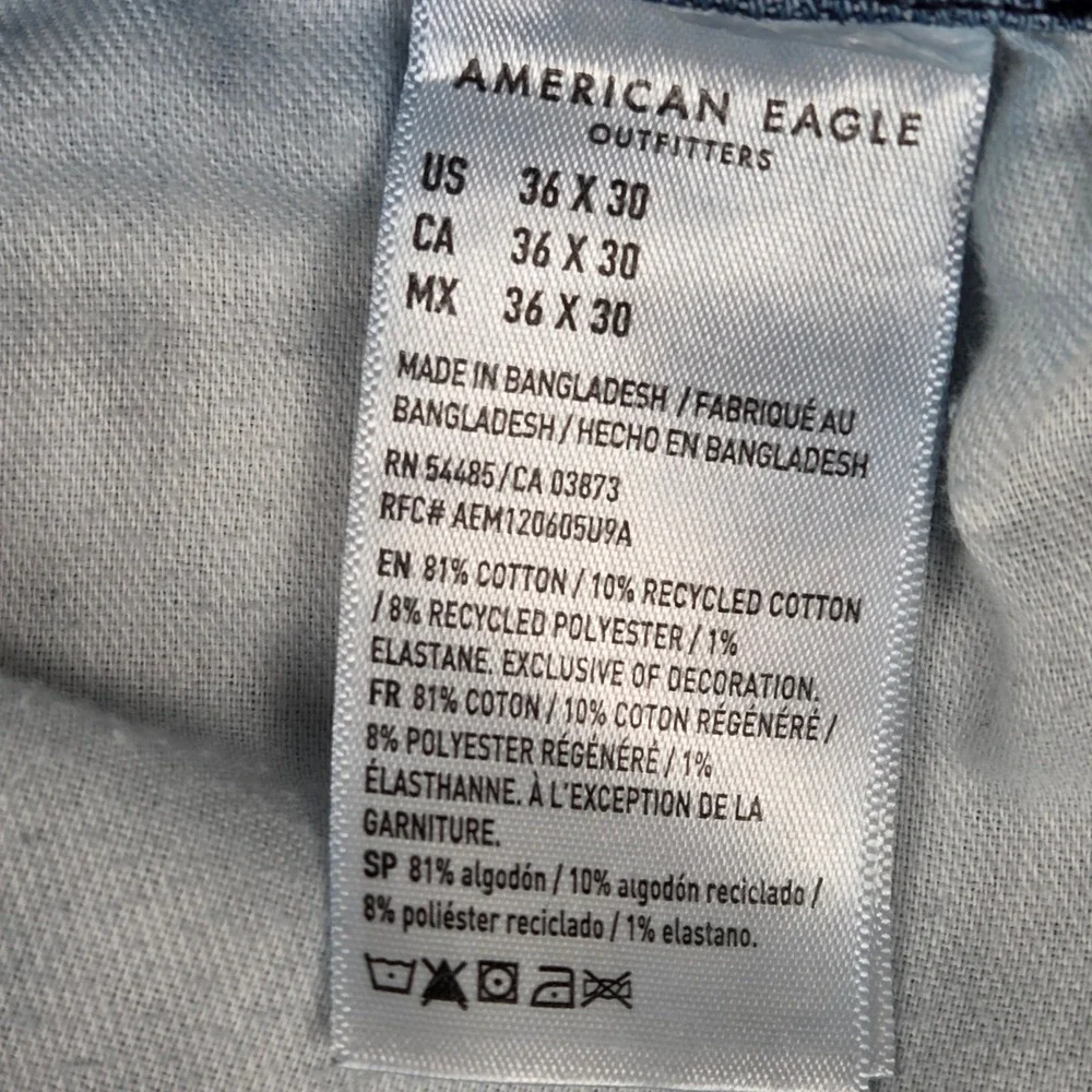 American Eagle Mens Original Straight Leg‎ Jeans Medium Wash Blue 36x30 (36X27)